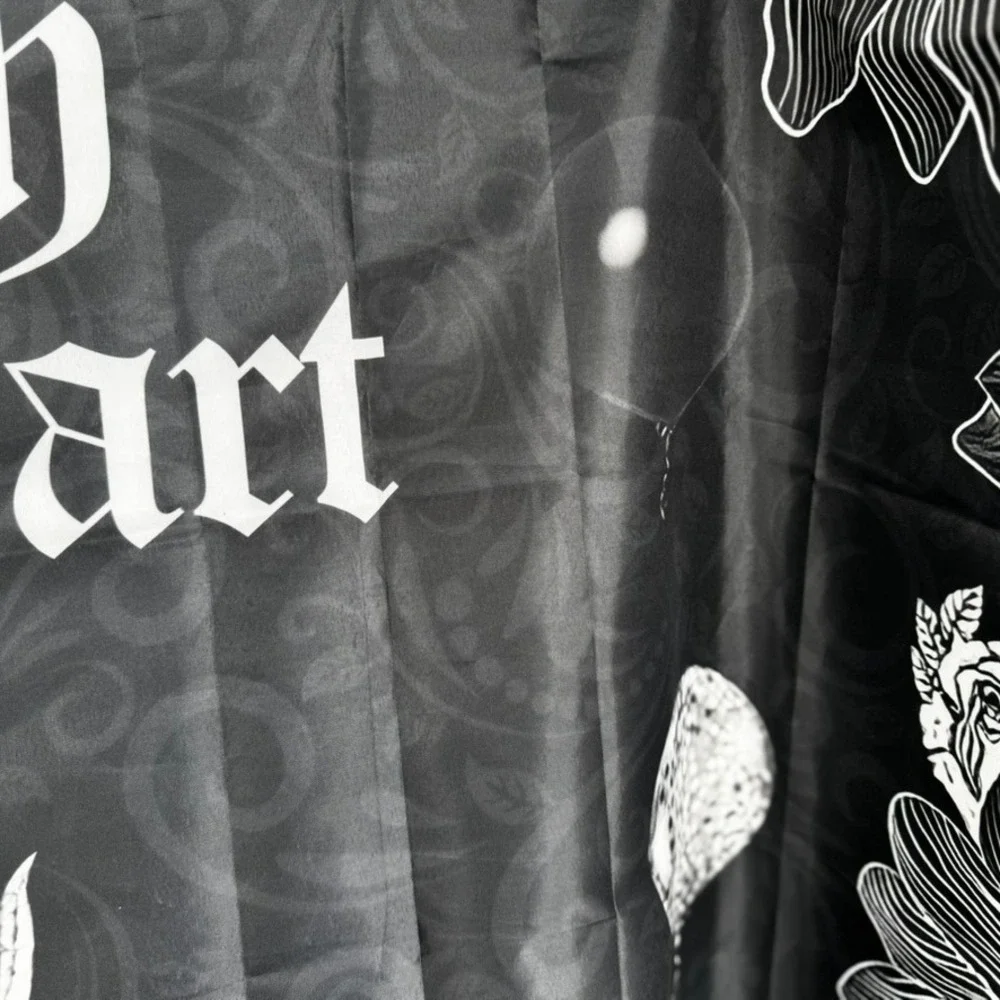 Till Death Do Us Part Skeleton Wedding Tapestry Black White Goth Wall Hanging